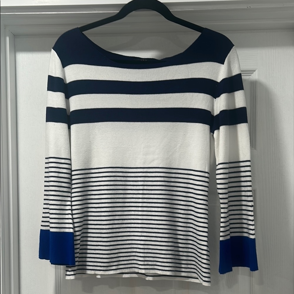 1.2.3 Paris Blue and White Top with Stripes
